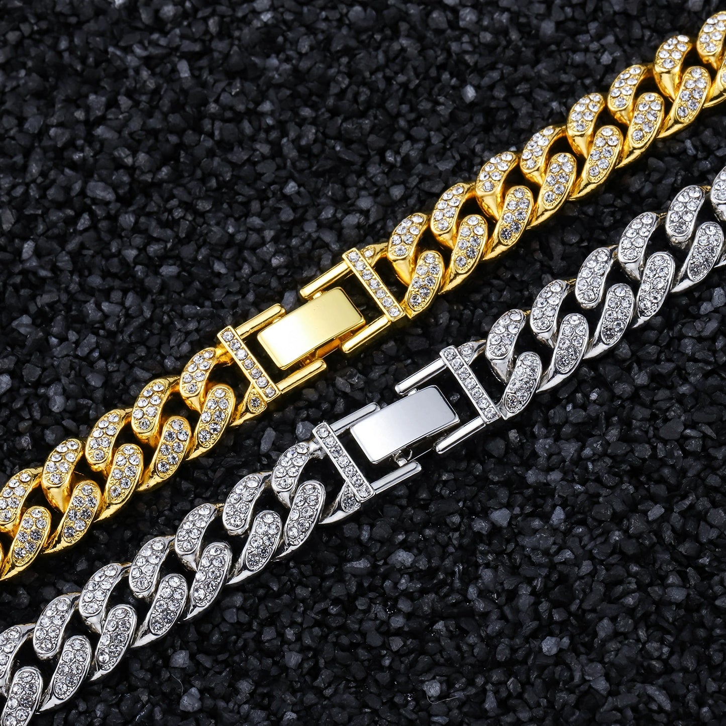 European Rhinestone Buckle Cuban Link Chain