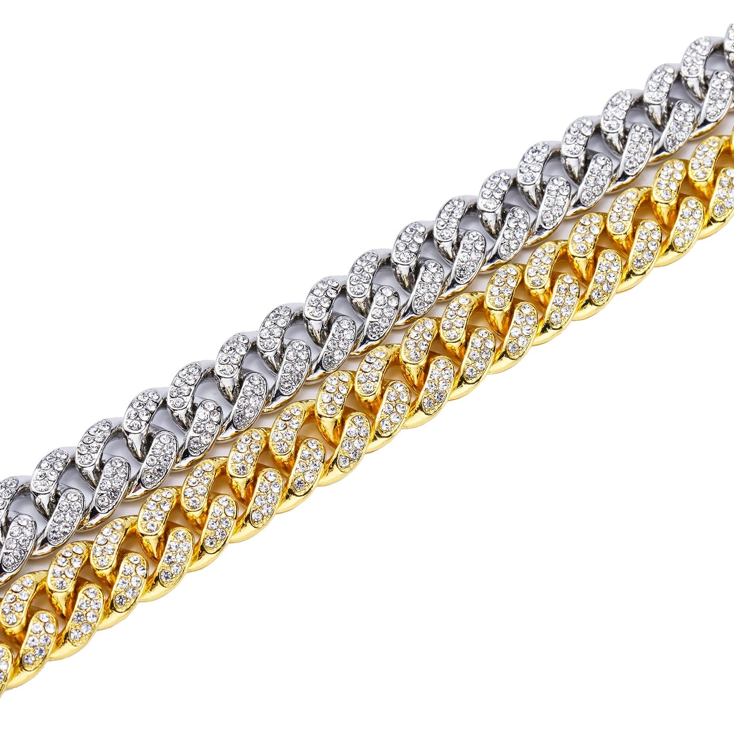 European Rhinestone Buckle Cuban Link Chain