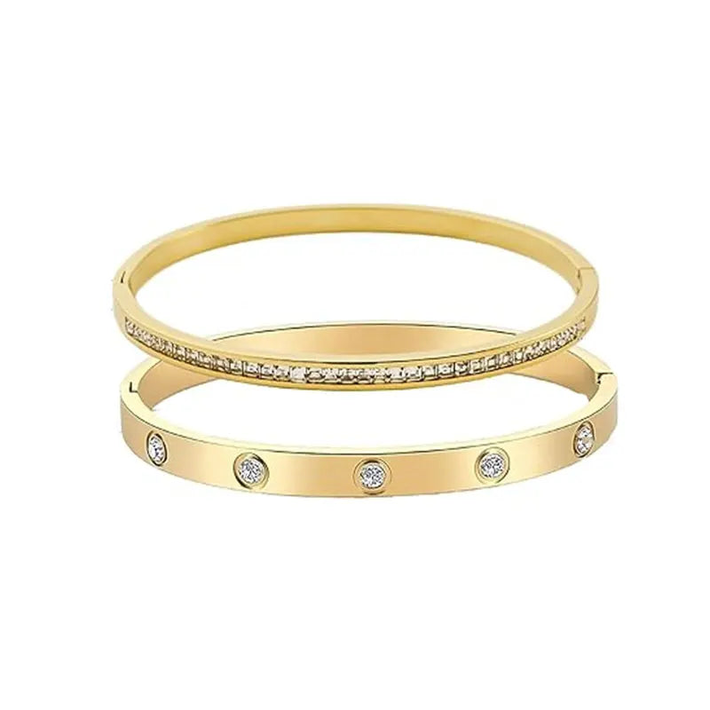 Sleek Titanium Steel Bangle Bracelet for Women