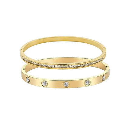 Sleek Titanium Steel Bangle Bracelet for Women