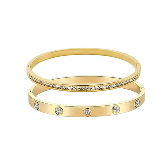 Sleek Titanium Steel Bangle Bracelet for Women
