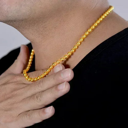 Royal Real Gold Bead Necklace