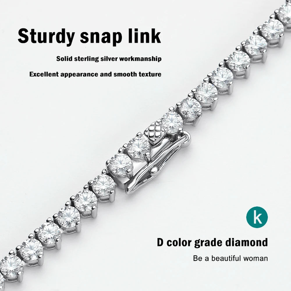 Moissanite Tennis Necklace – with D Color Moissanite Diamonds