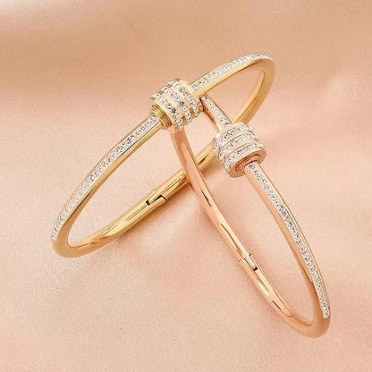 Sleek Titanium Steel Bangle Bracelet for Women