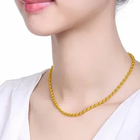 Royal Real Gold Bead Necklace