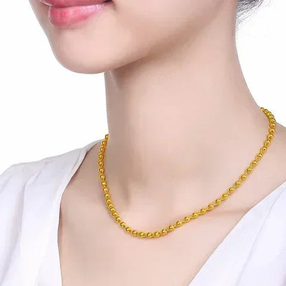 Royal Real Gold Bead Necklace