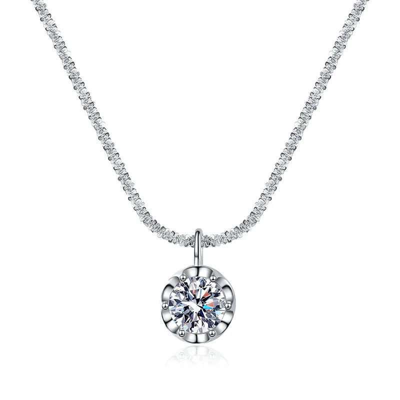 Cauliflower Moissanite Diamond Pendant Necklaces