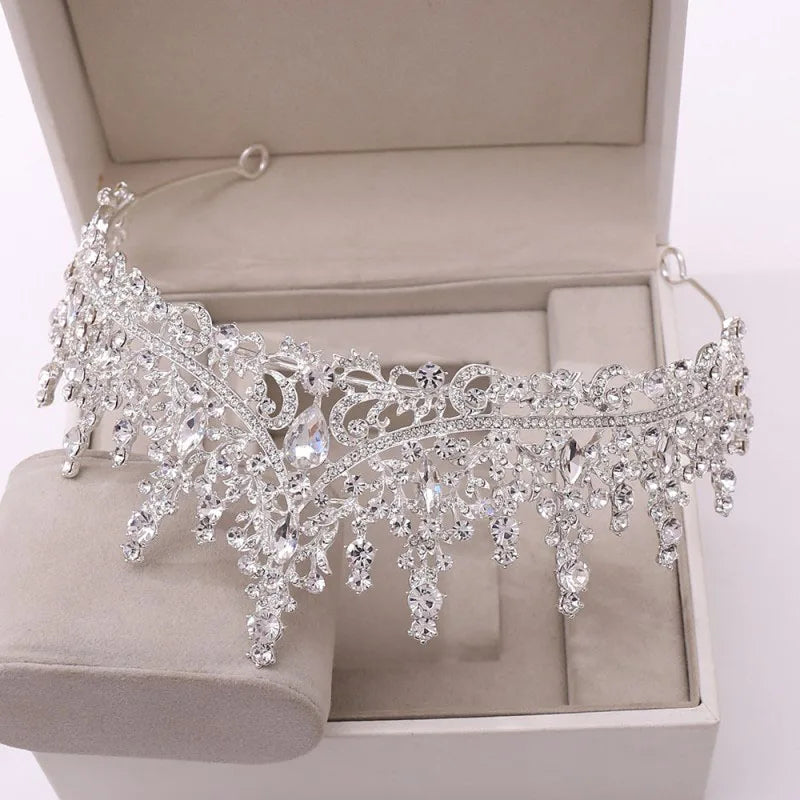 Silver-Tone Crystal Water-Drop Jewelry Set