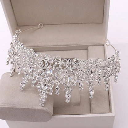 Silver-Tone Crystal Water-Drop Jewelry Set