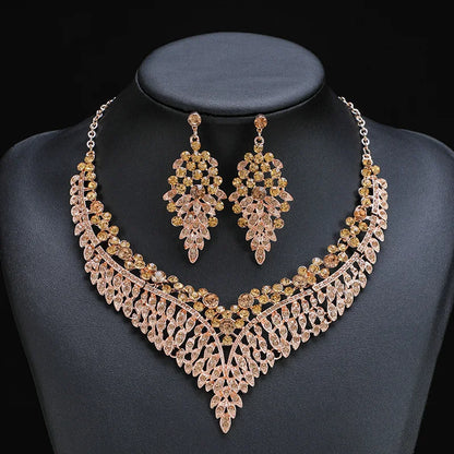 3-Piece Women’s Starry Sky Jewelry Set – Spike Leaf Necklace & Earrings Set