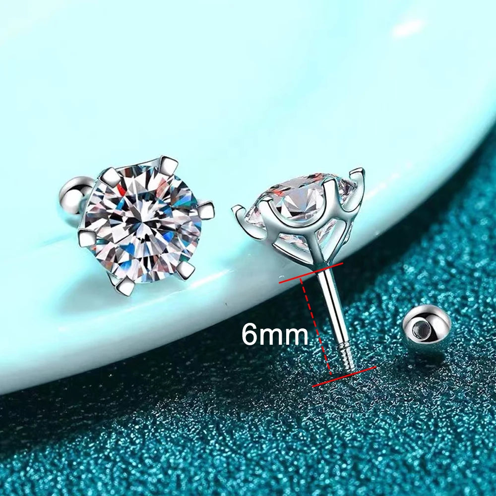 Queen Moissanite Stud Earrings