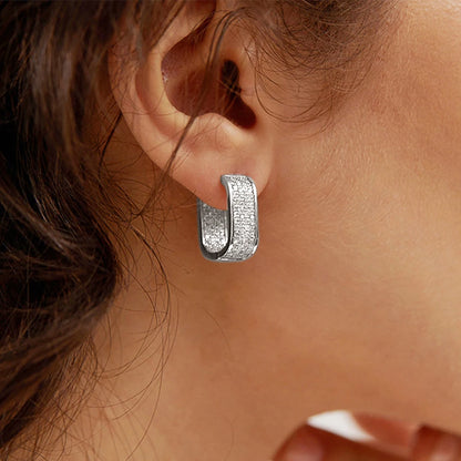 Paved CZ Hoop Earrings