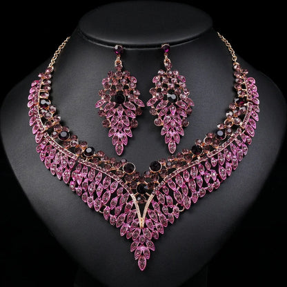 3-Piece Women’s Starry Sky Jewelry Set – Spike Leaf Necklace & Earrings Set