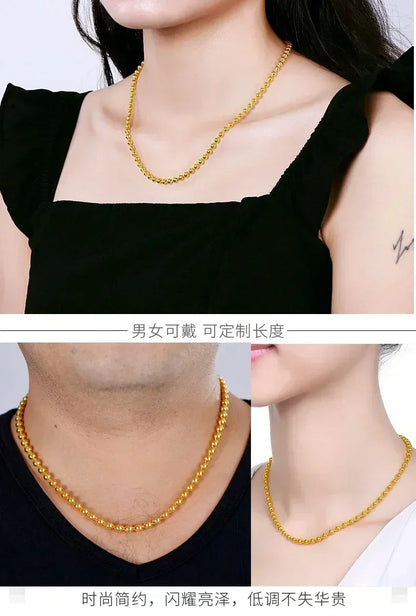 Royal Real Gold Bead Necklace