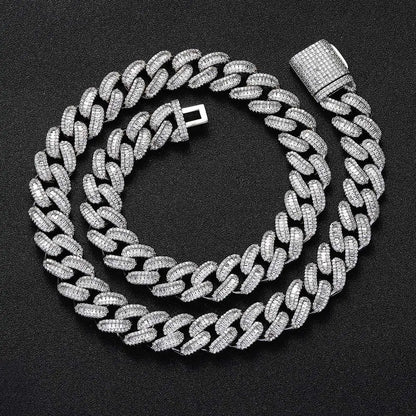 15mm Iced-Out Zircon Cuban Link Chain