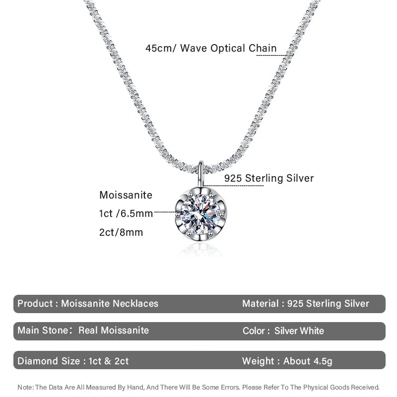 Cauliflower Moissanite Diamond Pendant Necklaces