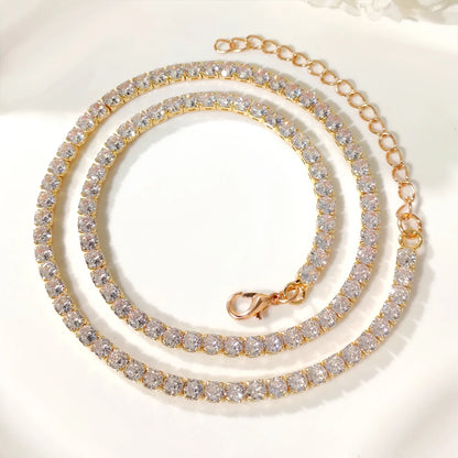 Gold & Silver Cursive Letter Pendant Necklace – CZ Rope Cuban Chain for Women
