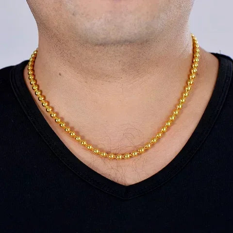 Royal Real Gold Bead Necklace
