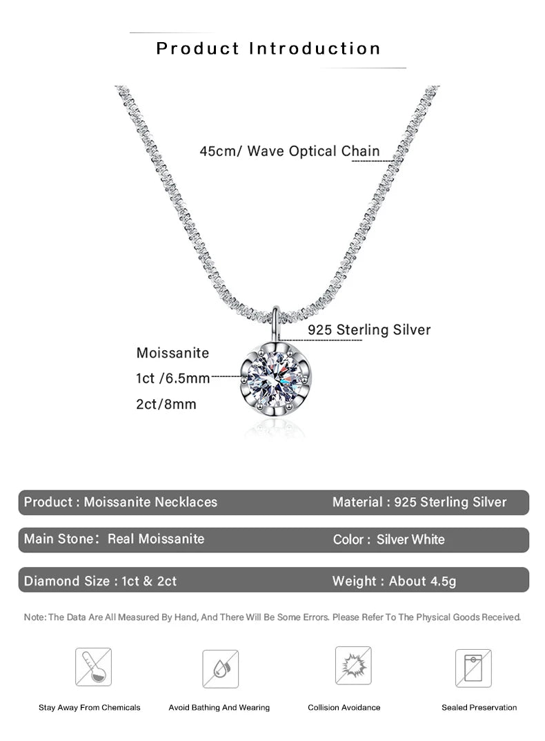 Cauliflower Moissanite Diamond Pendant Necklaces