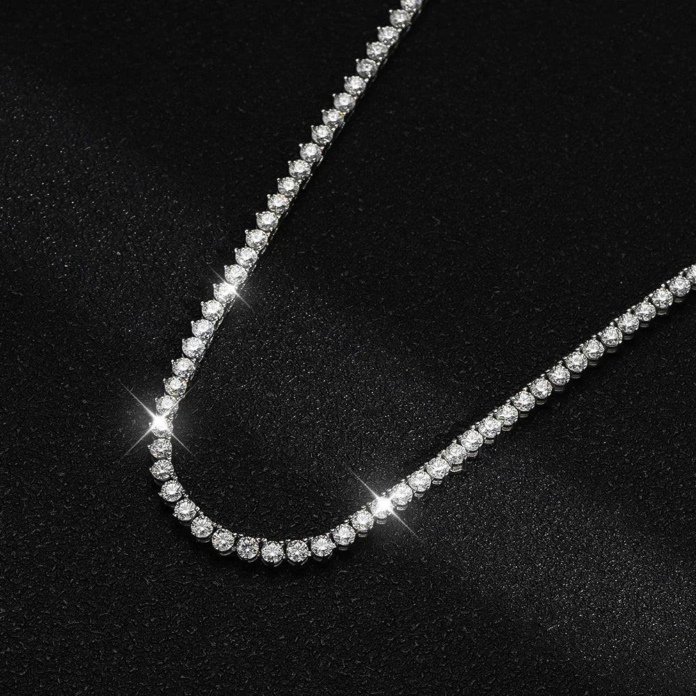 Moissanite Tennis Necklace – with D Color Moissanite Diamonds