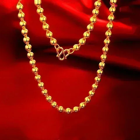 Royal Real Gold Bead Necklace