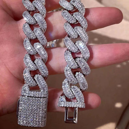 15mm Iced-Out Zircon Cuban Link Chain