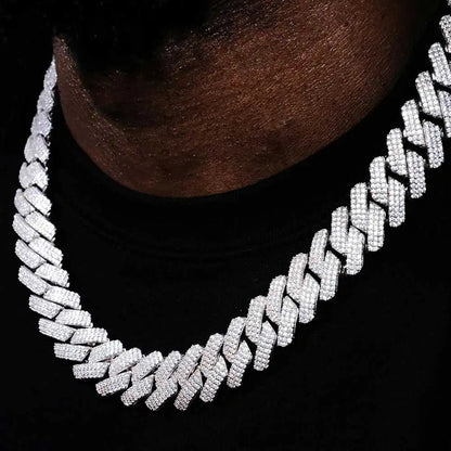 20mm Iced Out Cuban Link Chain – Hip Hop Gold & Silver Miami Style