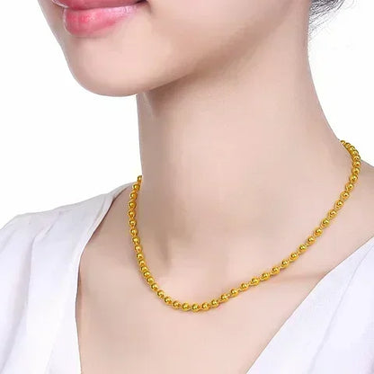 Royal Real Gold Bead Necklace
